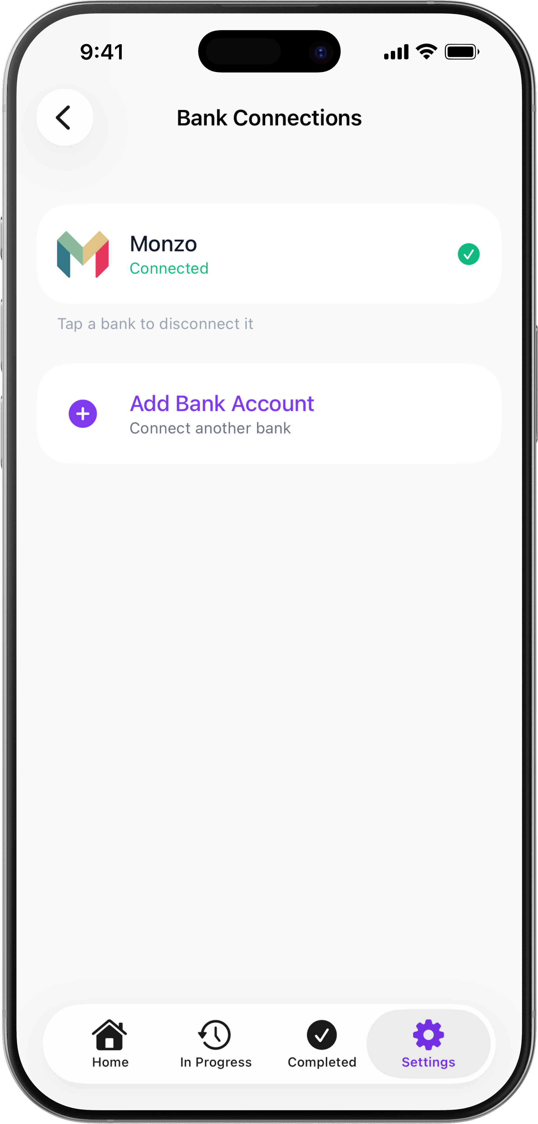 REFUNDI App - Bank Connection