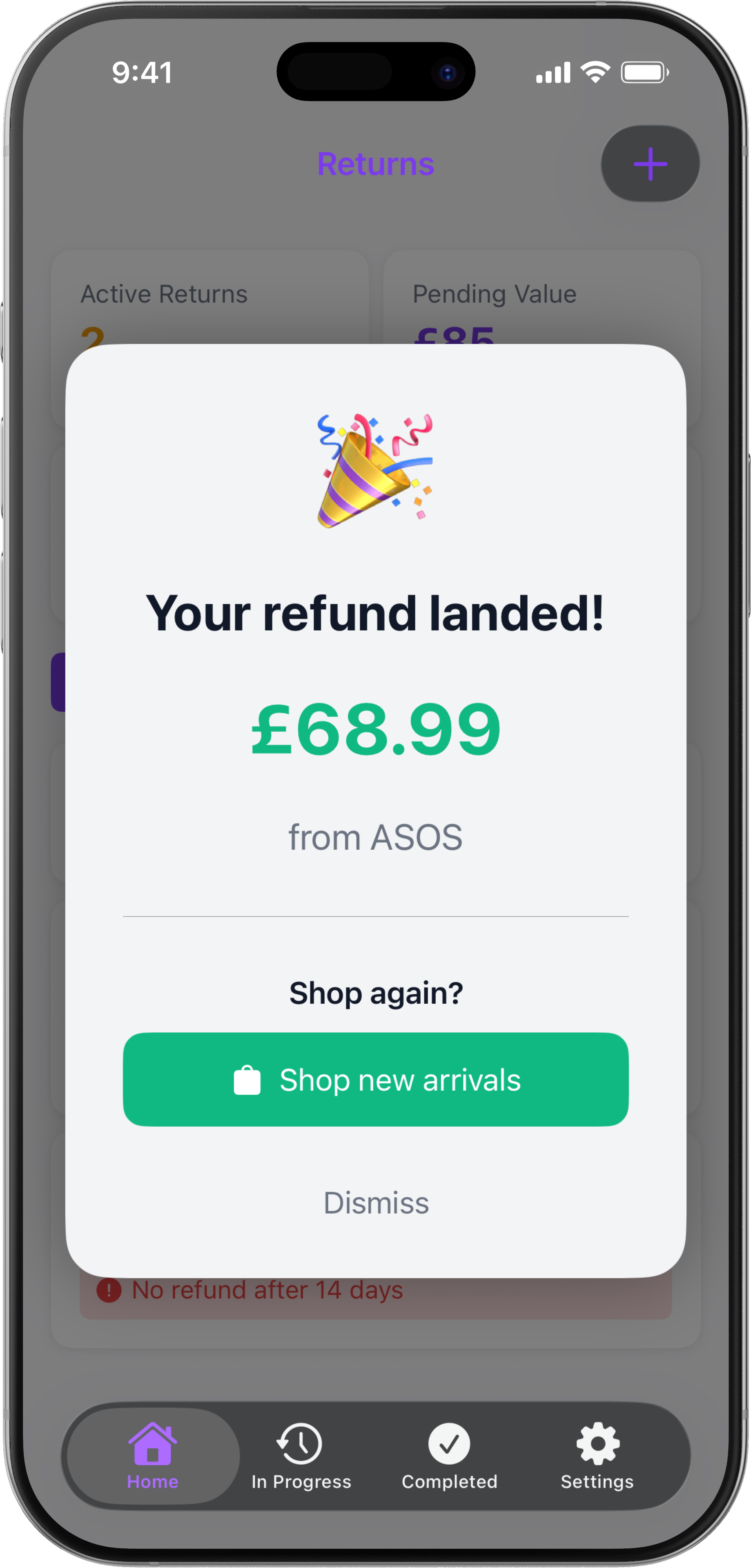 REFUNDI App - Refund Confirmed